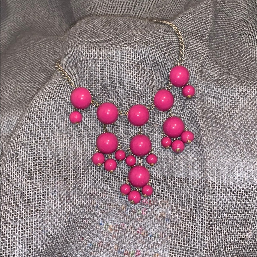 Raspberry Bubble Statement Necklace - image 1